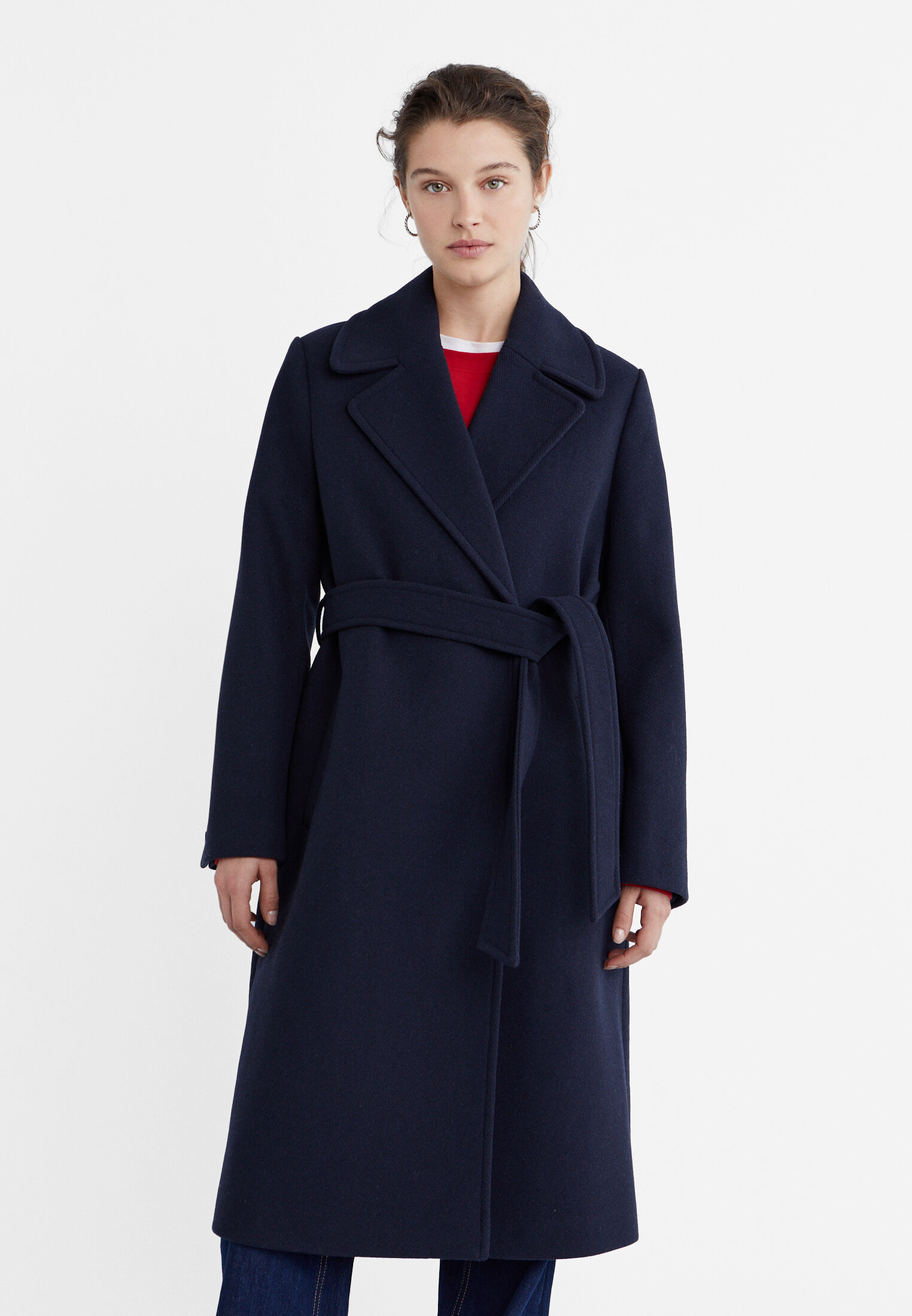 Stradivarius double button shop mid length coat