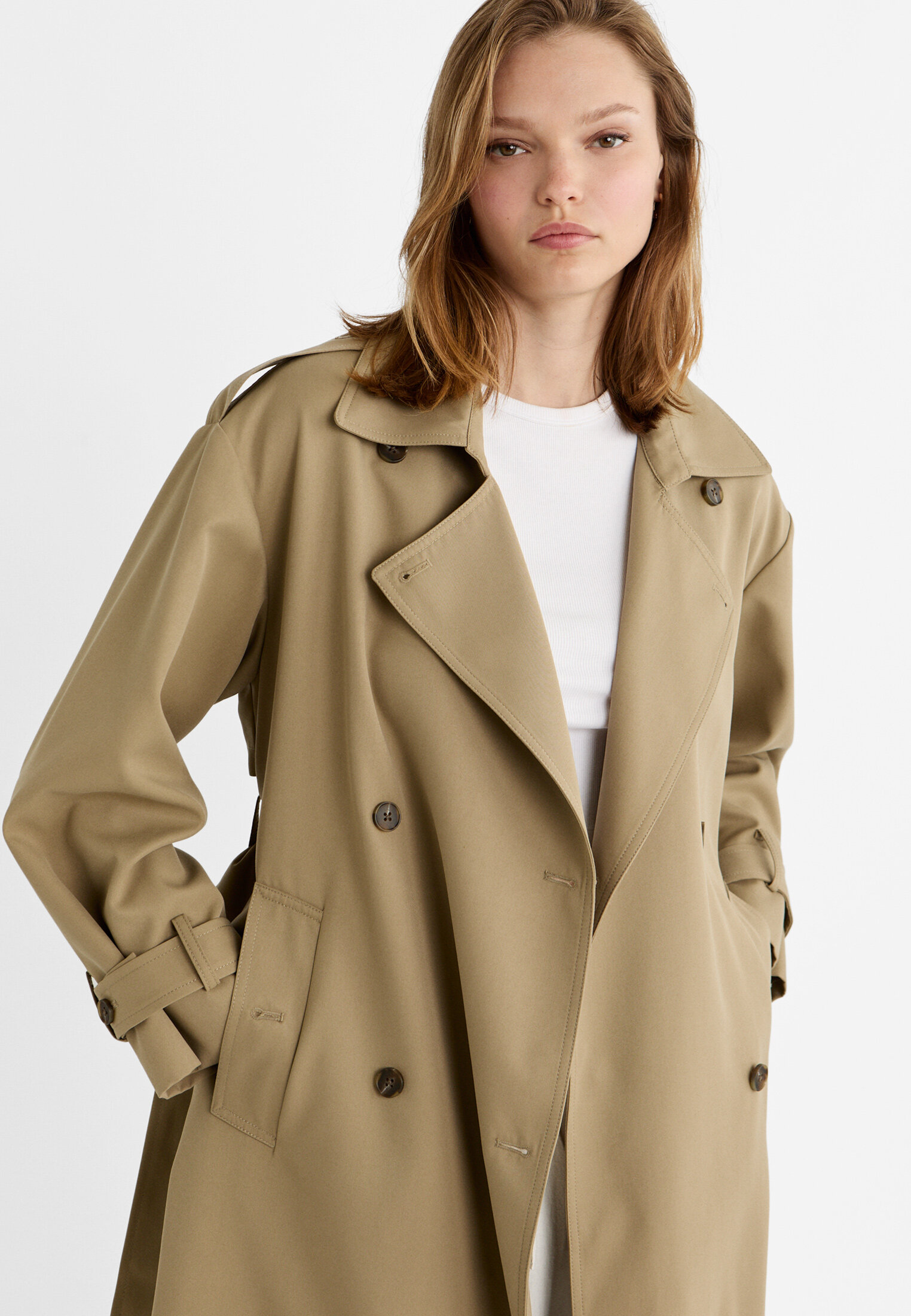 Long flowing lined trench coat