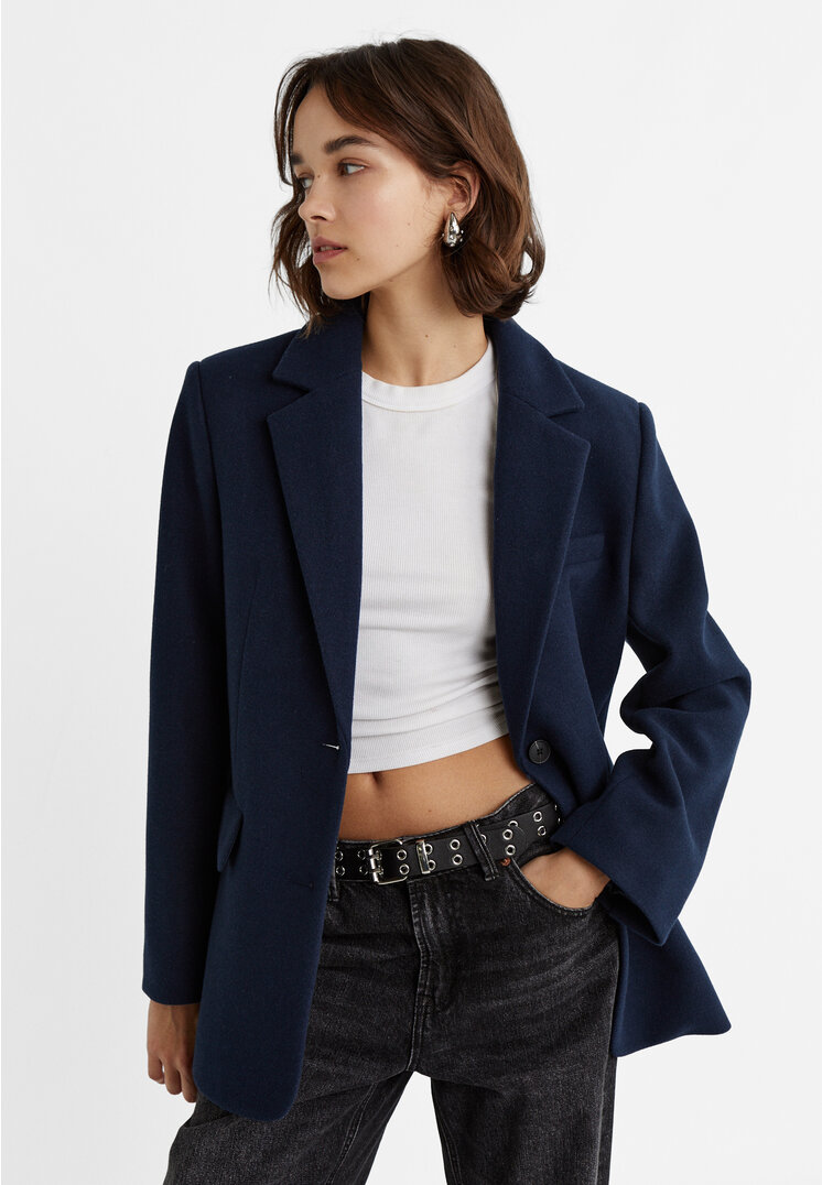 

Stradivarius Marynarka regular fit Morski M