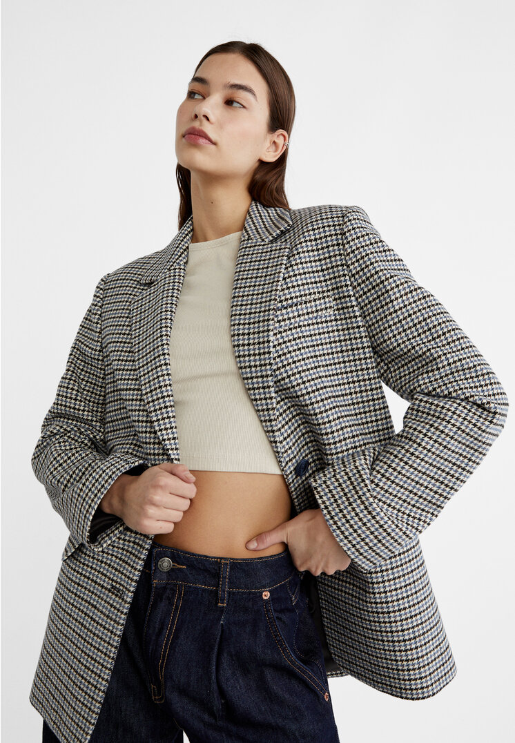

Stradivarius Blazer im Regular-Fit Himmelblau XL