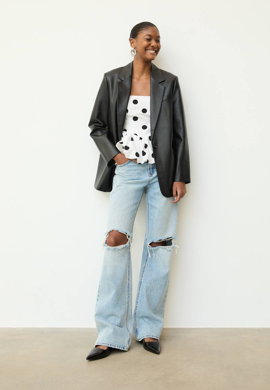 Suni deri regular fit blazer