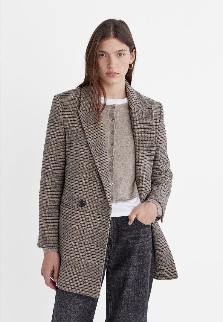 

Stradivarius Dwurzędowa marynarka regular fit Beżowy L