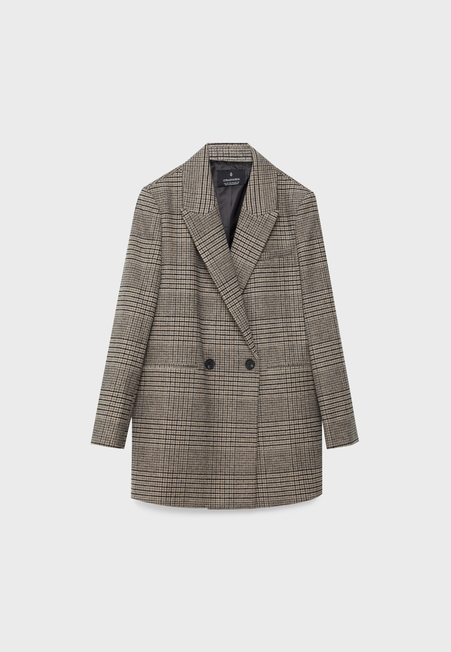 Zara checked outlet double breasted blazer