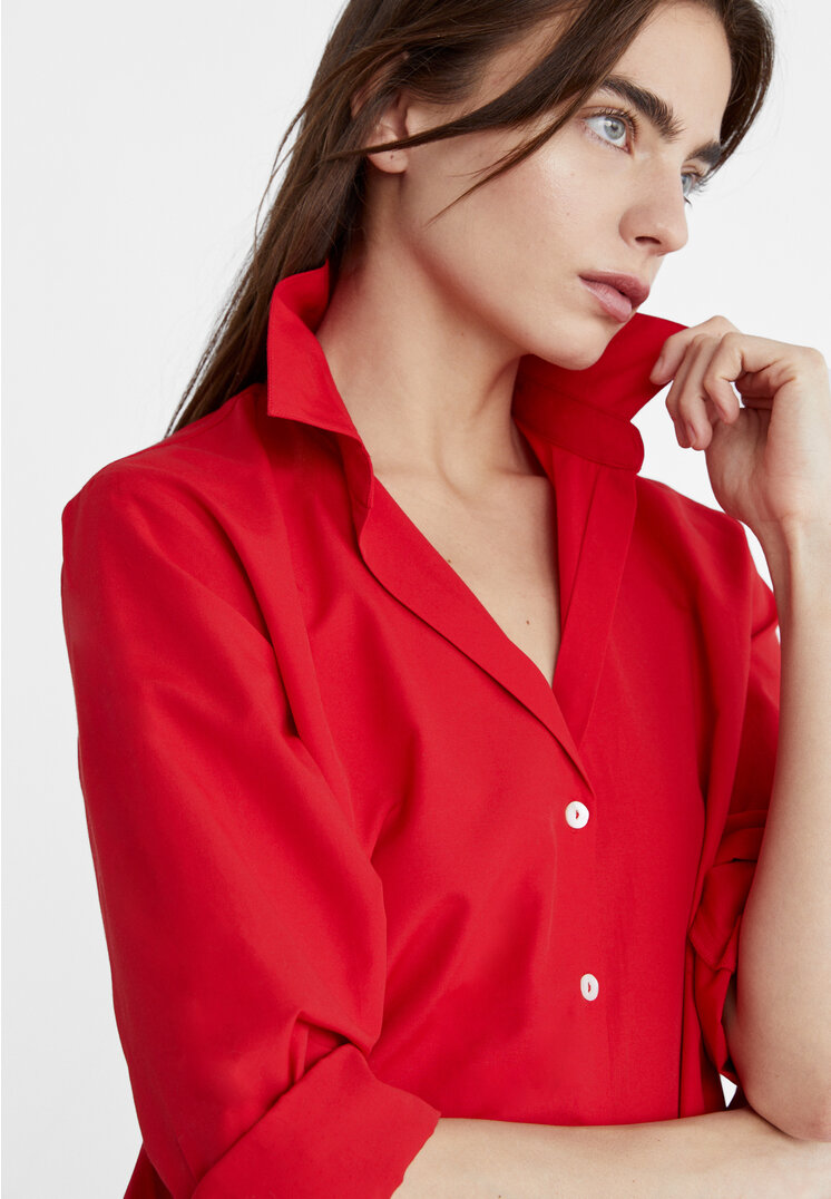 Stradivarius Basic poplin shirt  Red M