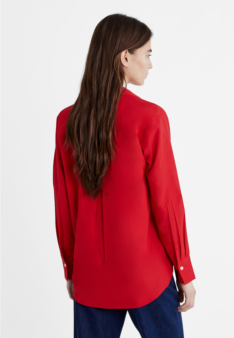Stradivarius Basic poplin shirt  Red M