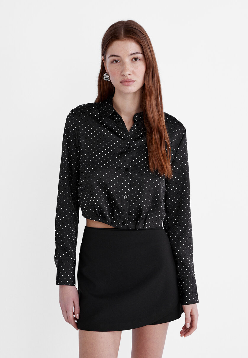 Camisa de 2025 lunares mujer stradivarius