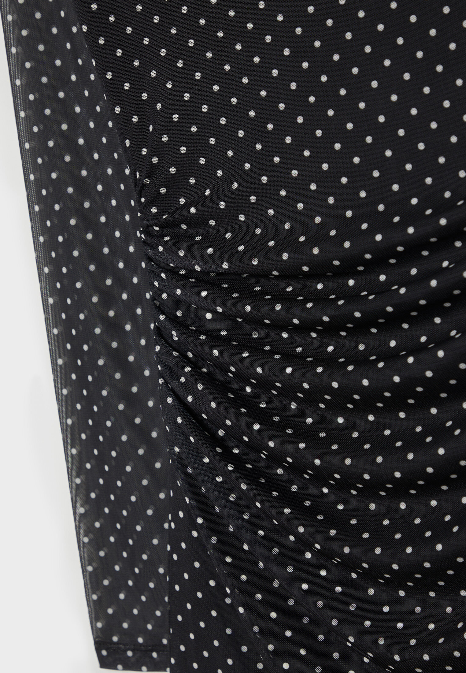 Stradivarius tulle skirt shop in black dots print