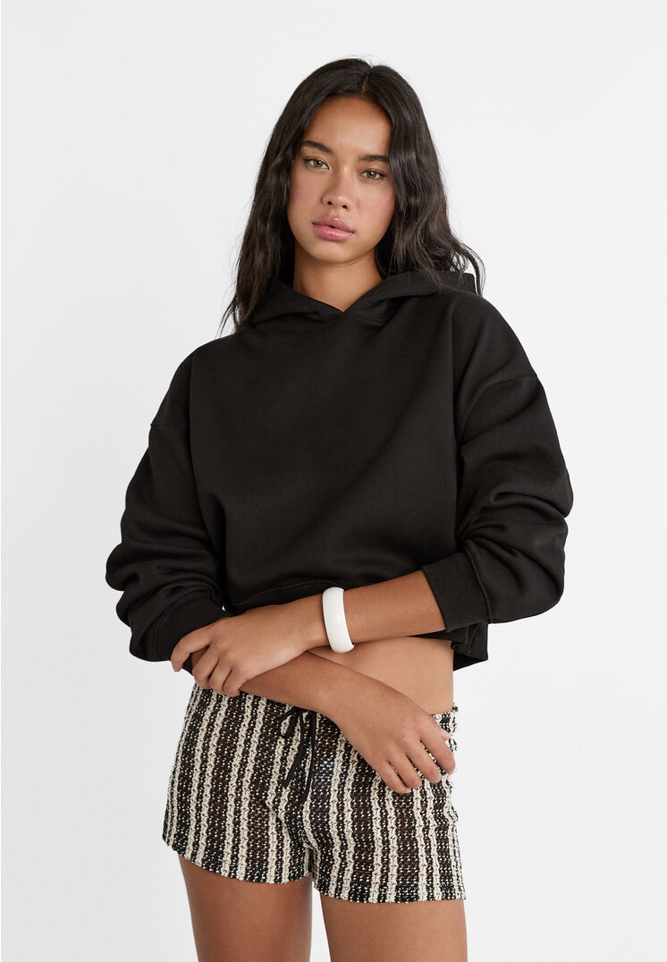 

Stradivarius Cropped-Hoodie Schwarz XS