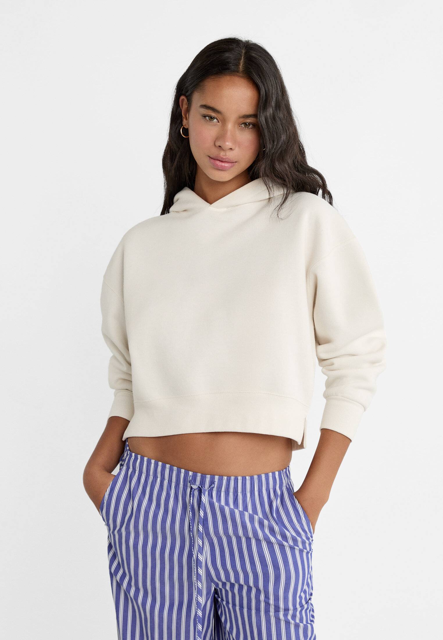 Out from outlet under cropped hoodie