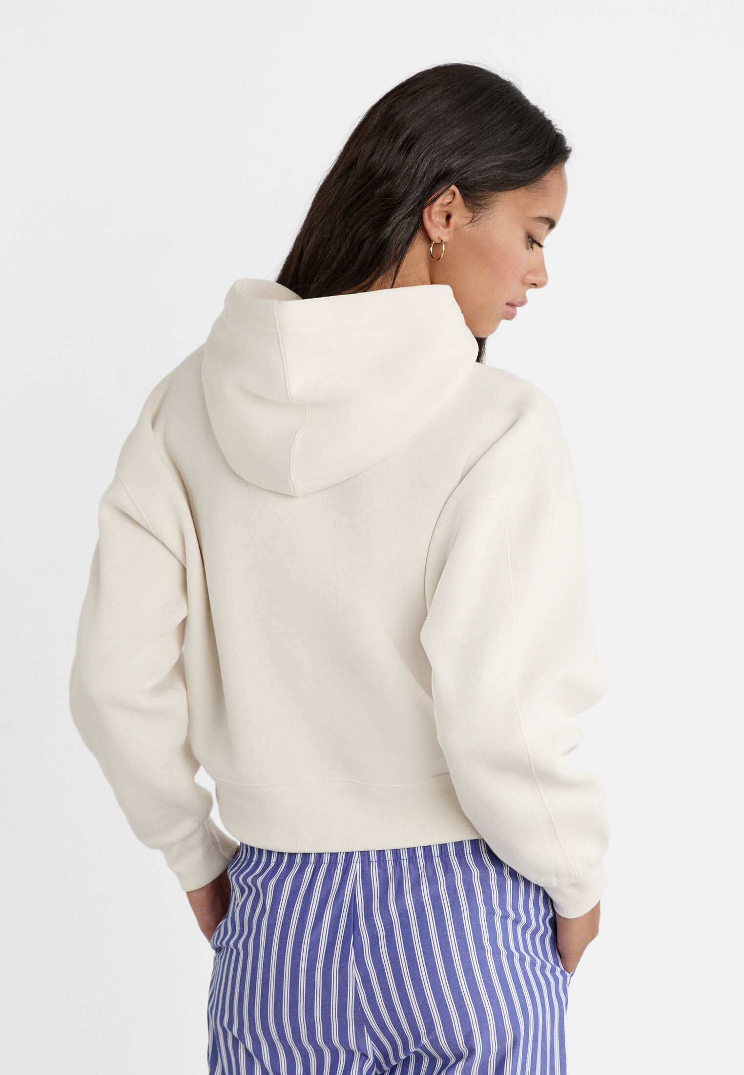 White cropped 2024 zip hoodie