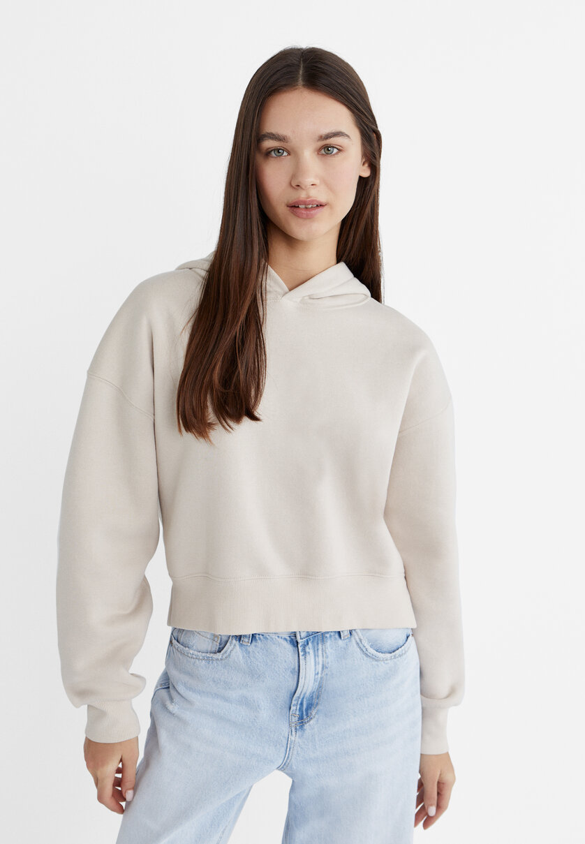 Kort sweatshirt i basmodell