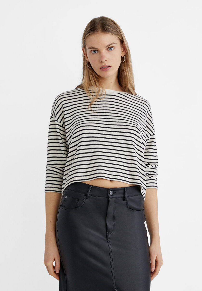 Striped cropped T-shirt