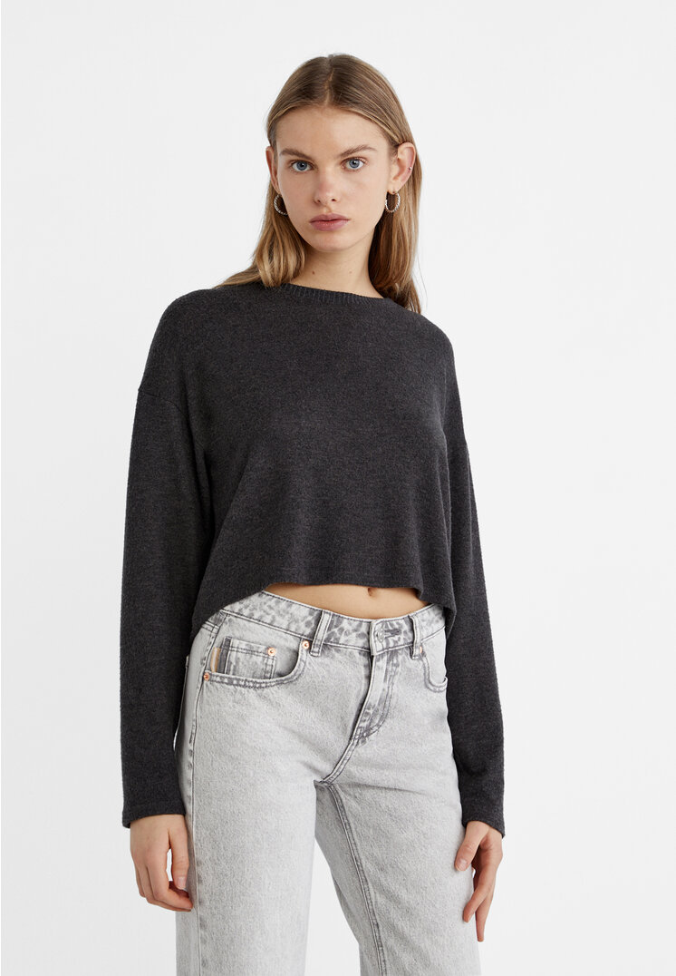 

Stradivarius Cropped-Shirt Graumeliert M
