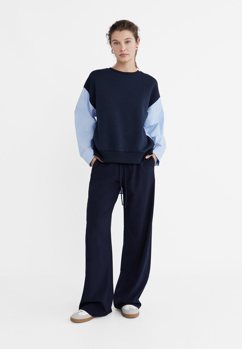 Contrast shirt sweatshirt - Women's fashion | Stradivarius Worldwide