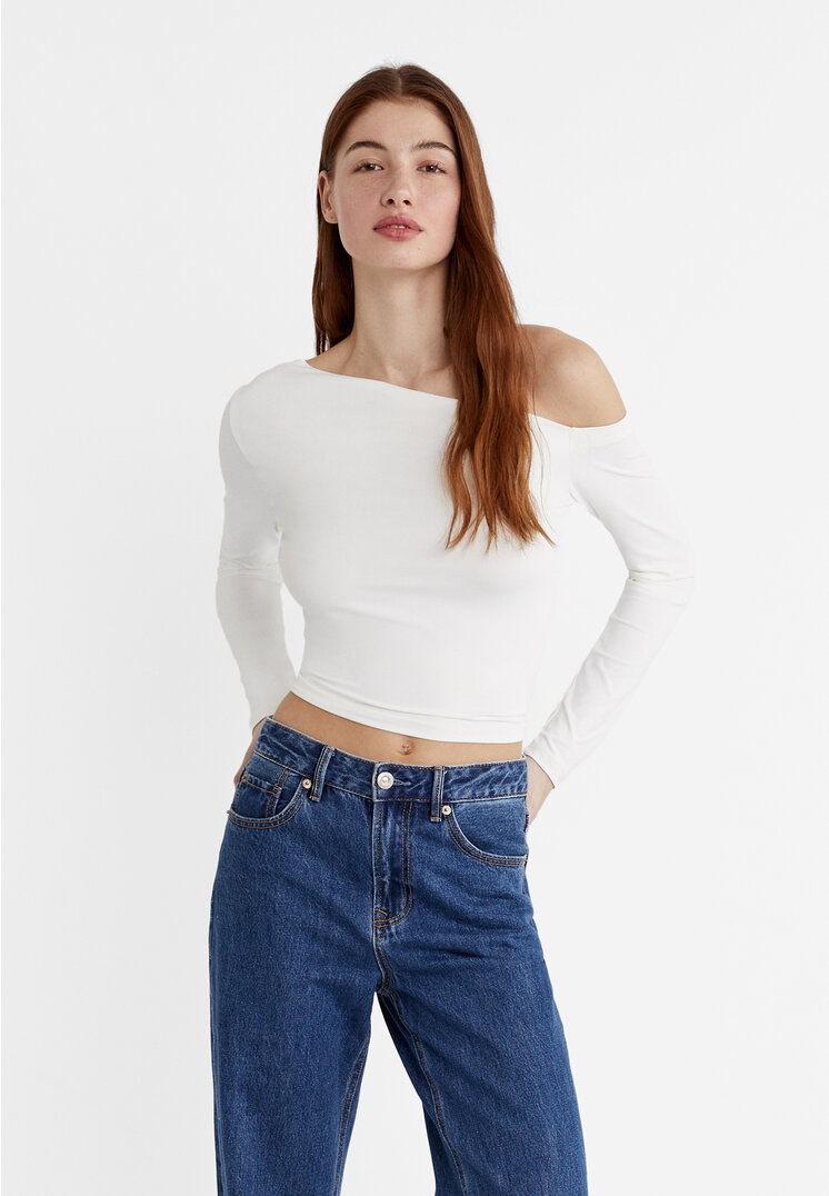 

Stradivarius Shirt aus Polyamid Ecru XL