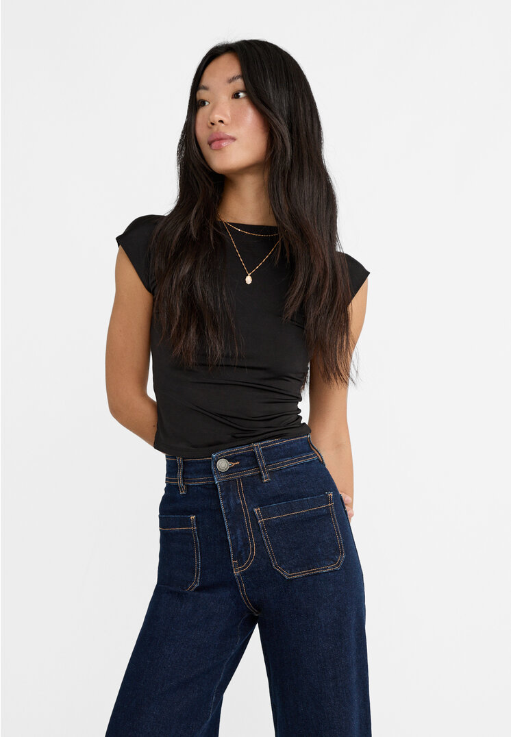 

Stradivarius Koszulka z odkrytymi plecami Czarny XL