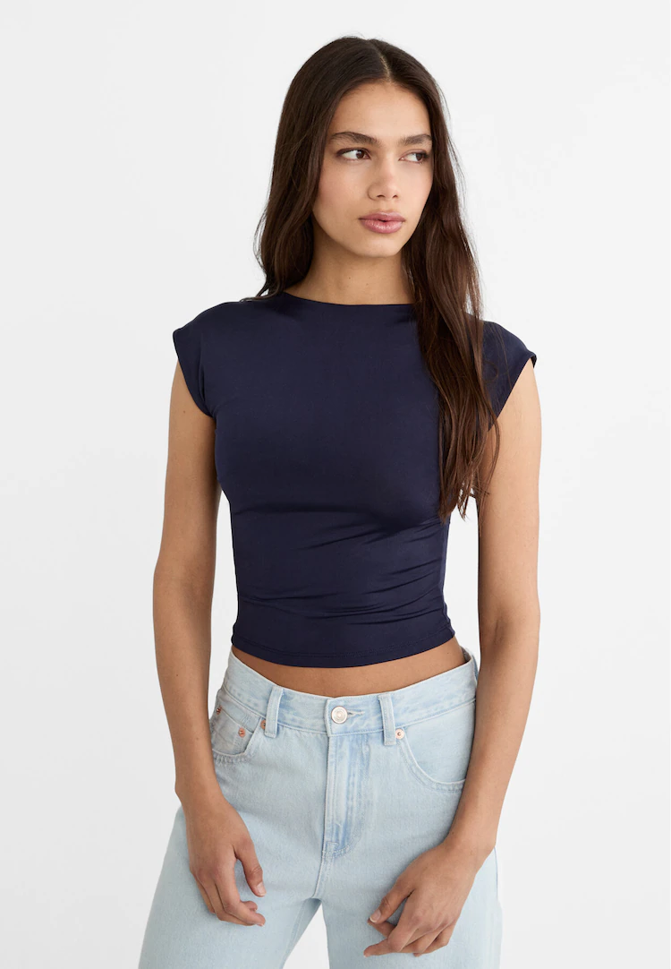 Women Backless Top Y2k Open Back Crop Top T Shirts Sexy Going Out Tops 2023  Summer Fashion, Deep Blue, X-Small at  Women's Clothing store
