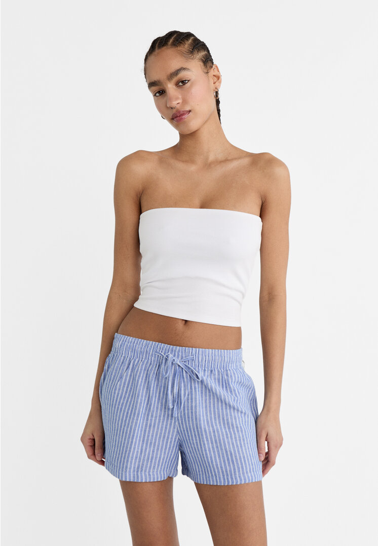 

Stradivarius Basic-Bandeau-Top Weiß M