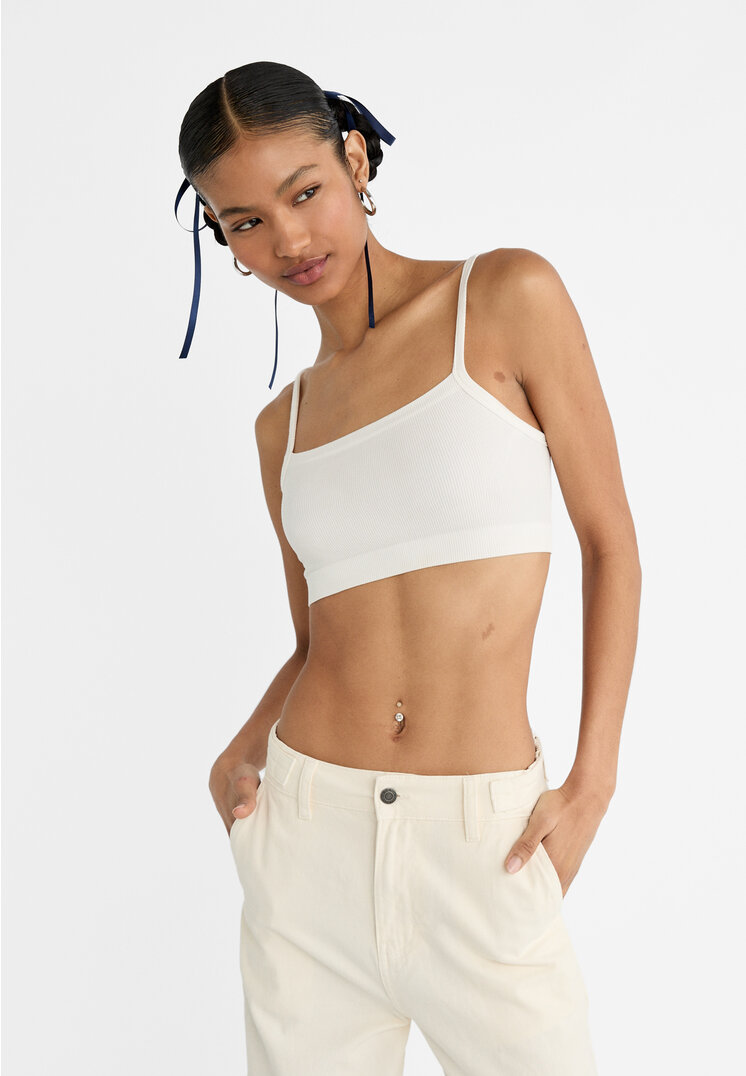 

Stradivarius Bralette-Top Weiß XL