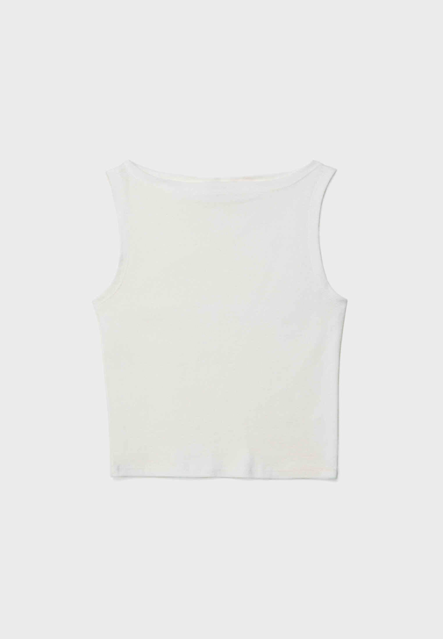 white fitted tank top