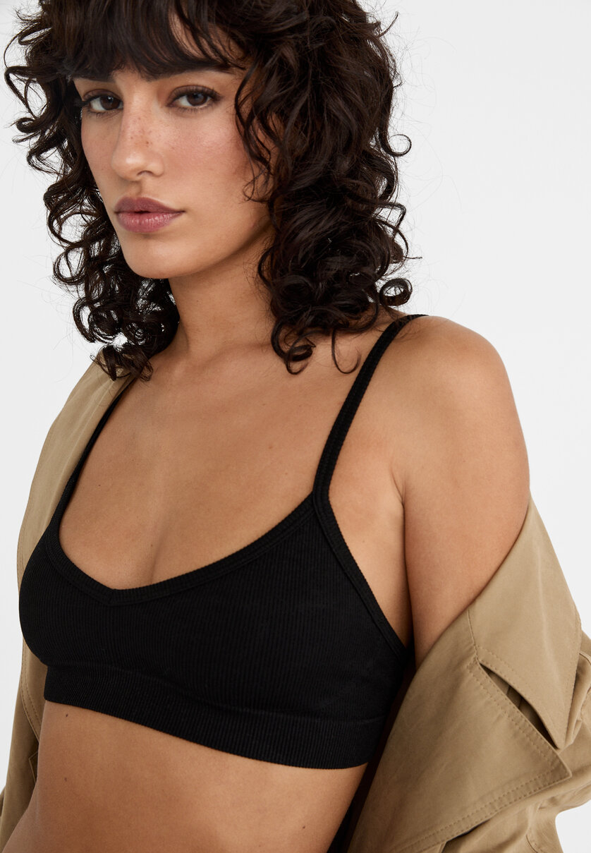 Bralette top with low-cut neckline - Women's fashion