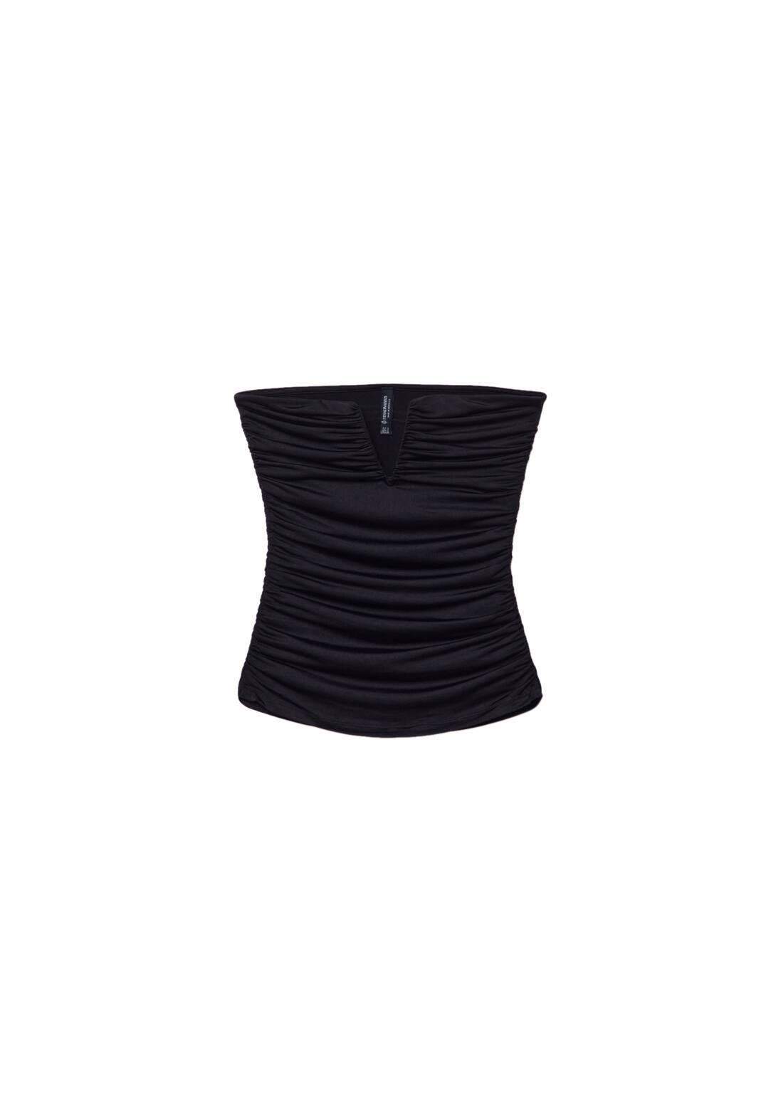 Draped V-detail bandeau top
