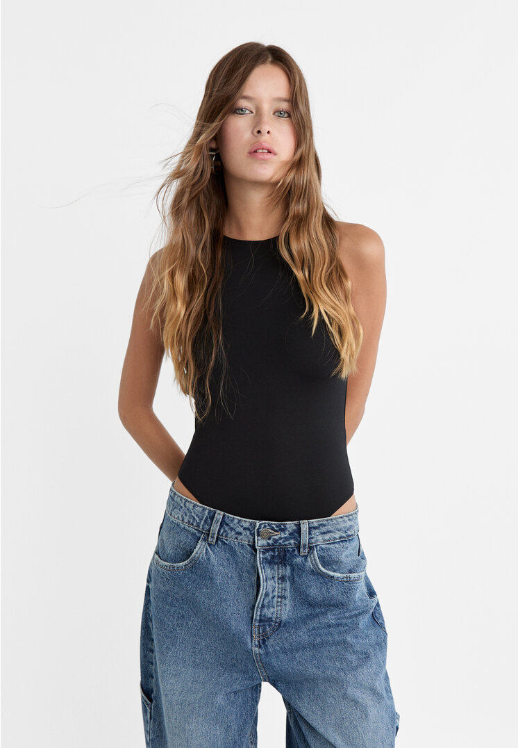 

Stradivarius Body z odkrytymi plecami Czarny L