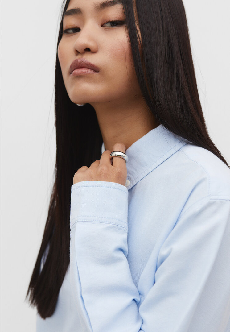 Stradivarius Cotton Oxford shirt  Sky blue L