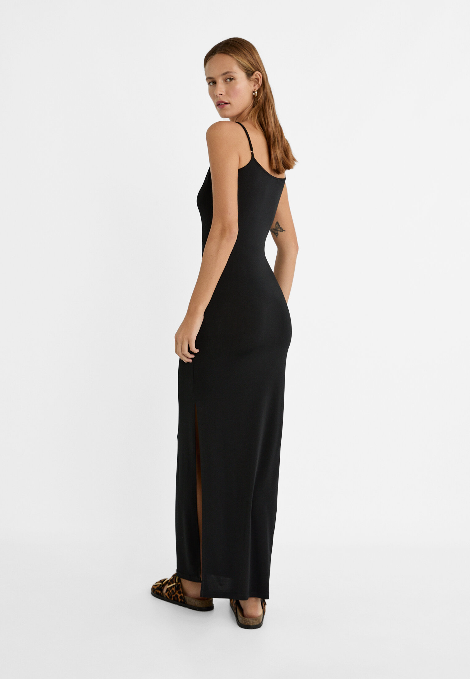 Long black 2024 strappy dress