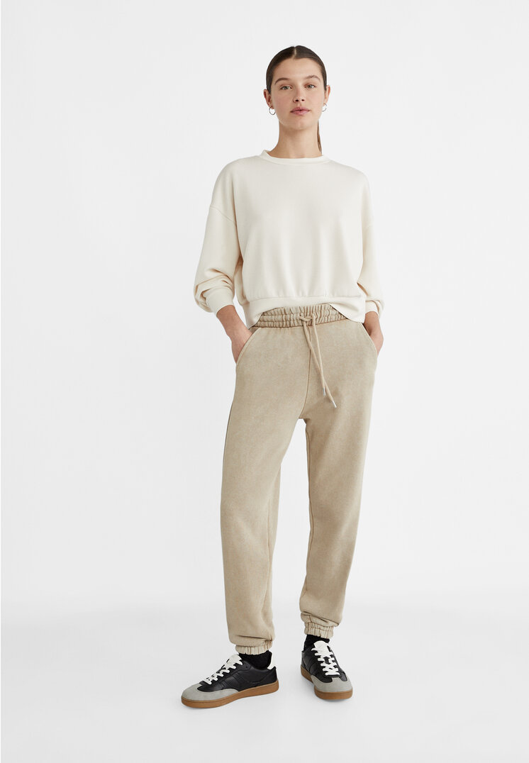 

Stradivarius Spodnie jogger z dzianiny dresowej Szary XL