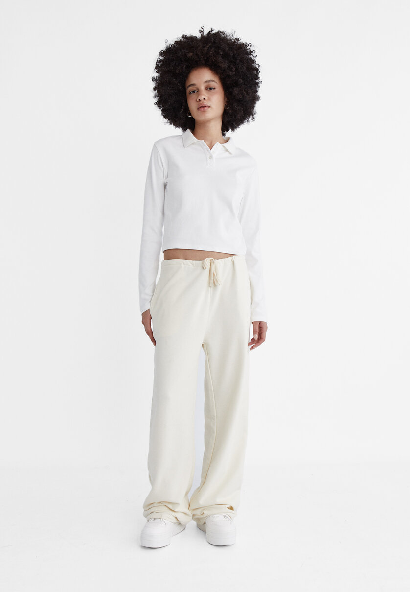 Relaxed fit drawstring trousers