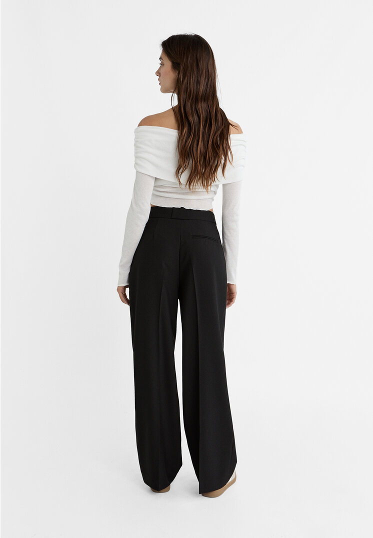 Stradivarius Smart trousers with darts  Black 10