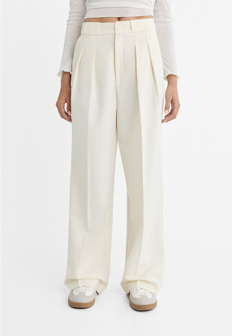 Stradivarius Smart trousers with darts  Vanilla 12