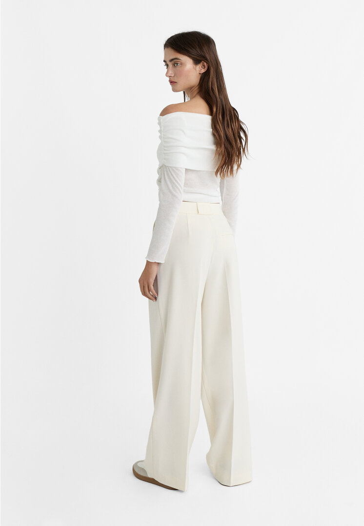 Stradivarius Smart trousers with darts  Vanilla 12