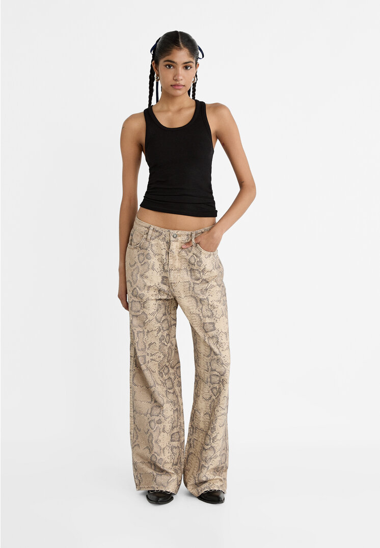 

Stradivarius Baggyhose Animalprint Braun 44