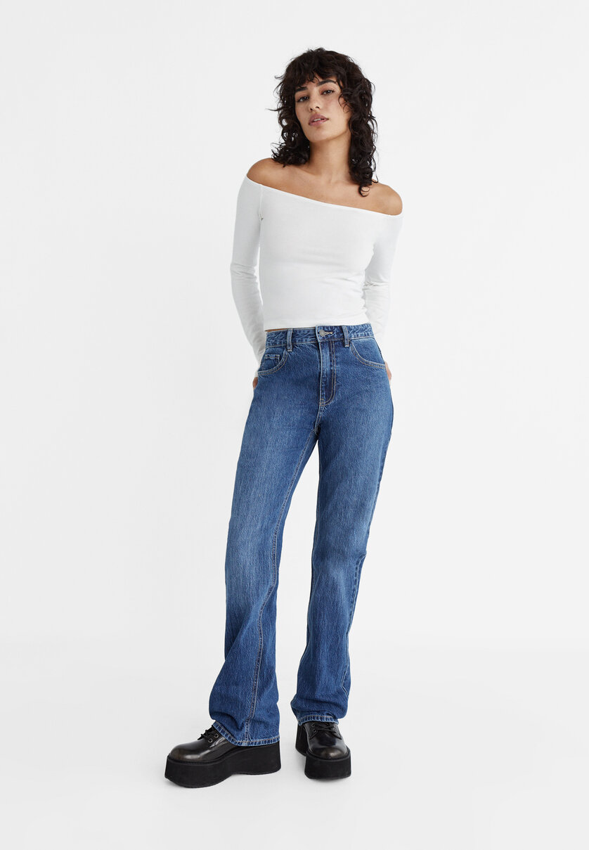 Comfort fit jeans med lige ben