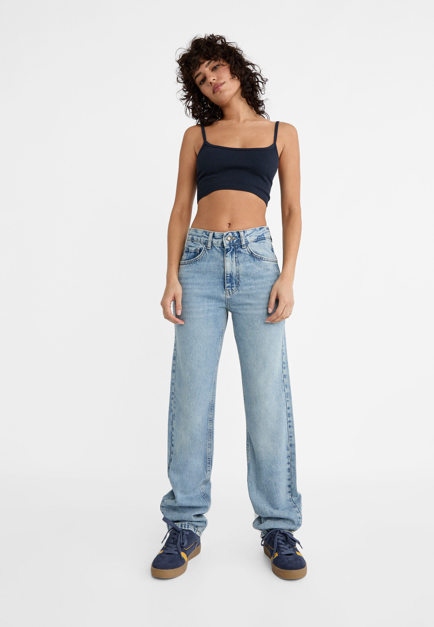 Jean taille haute online femme stradivarius