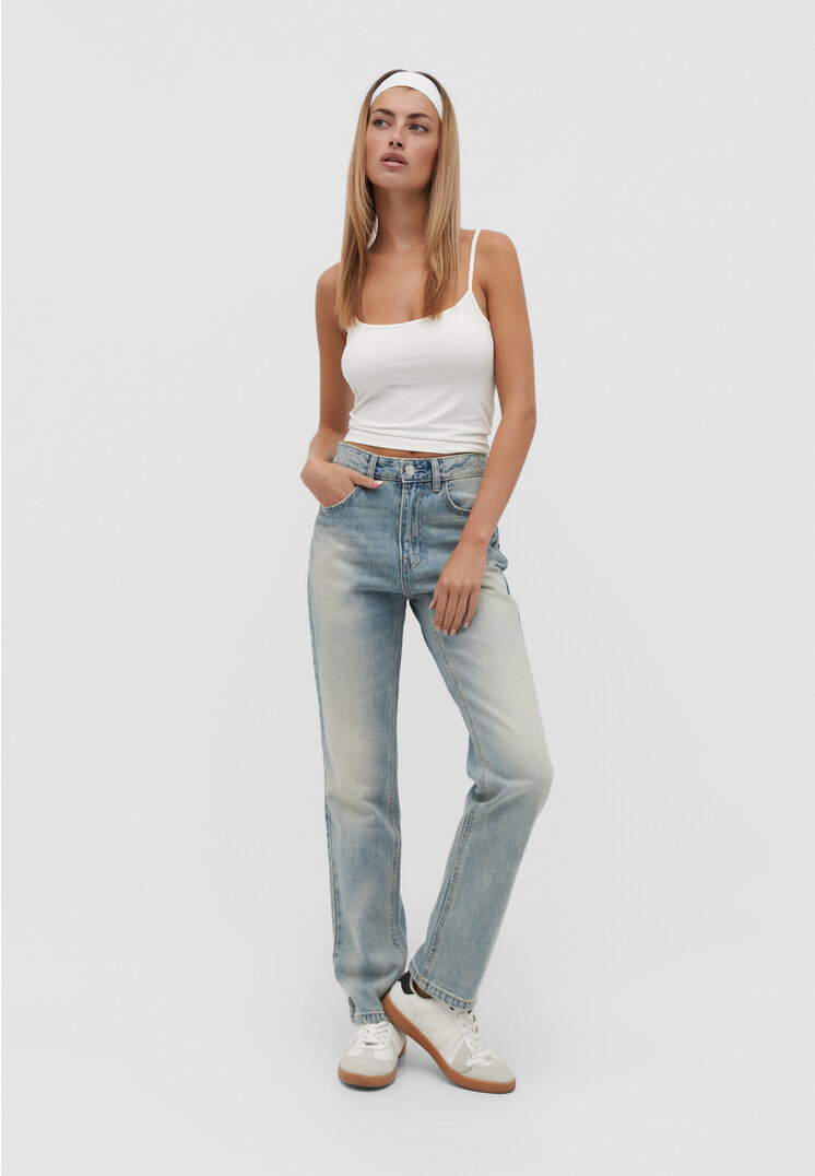 

Stradivarius Straight-Jeans BLACK DENIM DARK 34