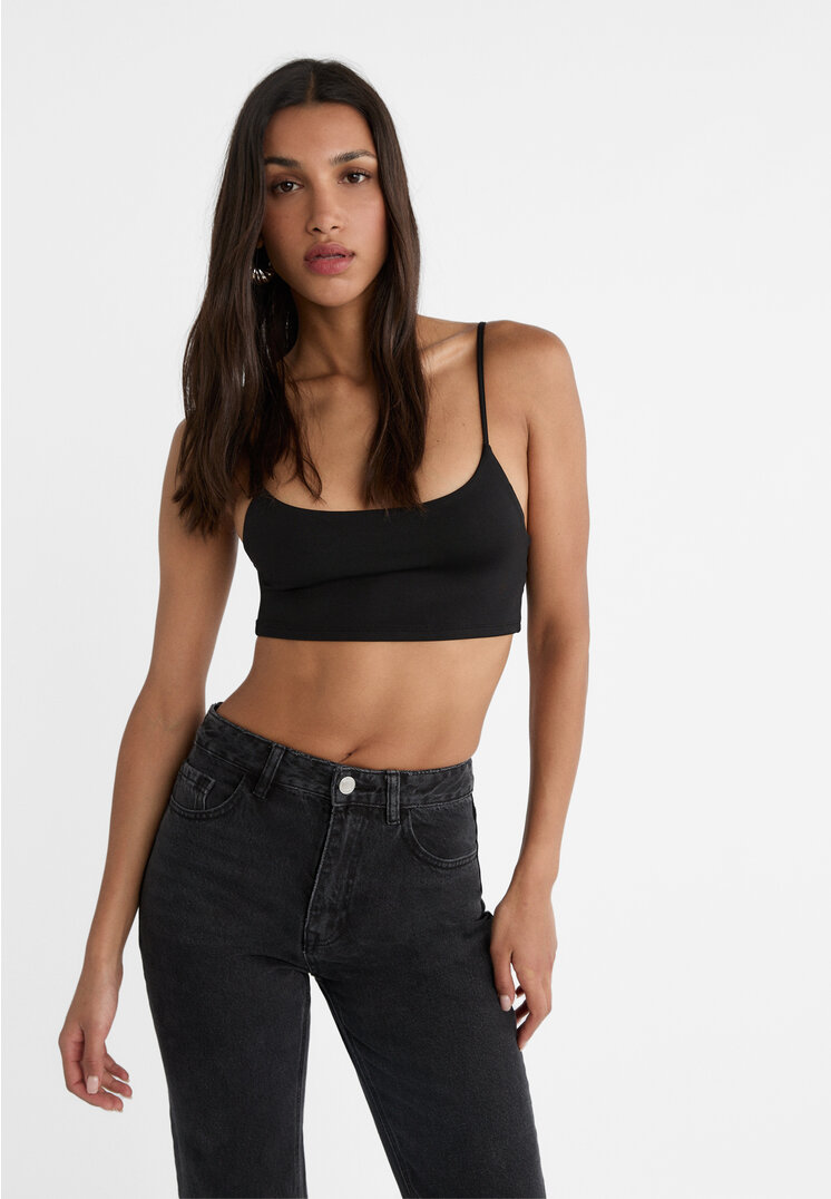 Stradivarius Jeans straight fit  Denim nero 38