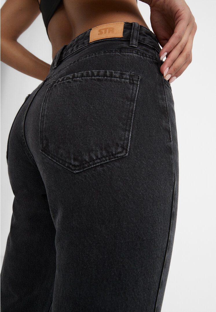 Stradivarius Jeans straight fit  Denim nero 38