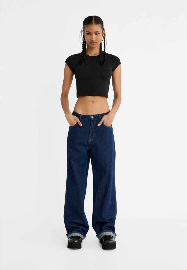

Stradivarius Baggy-Jeans Jeansblau 38