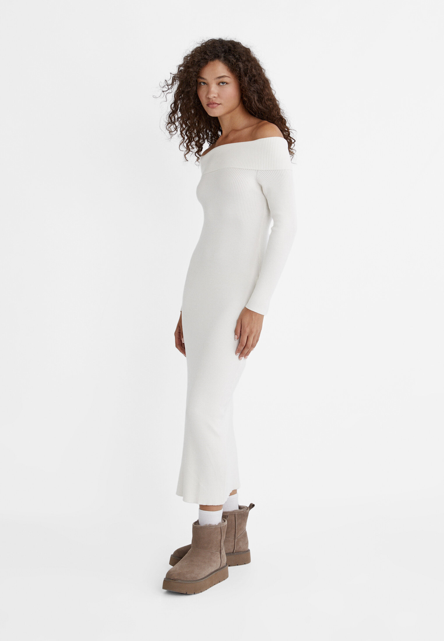 Stradivarius button best sale front midi dress