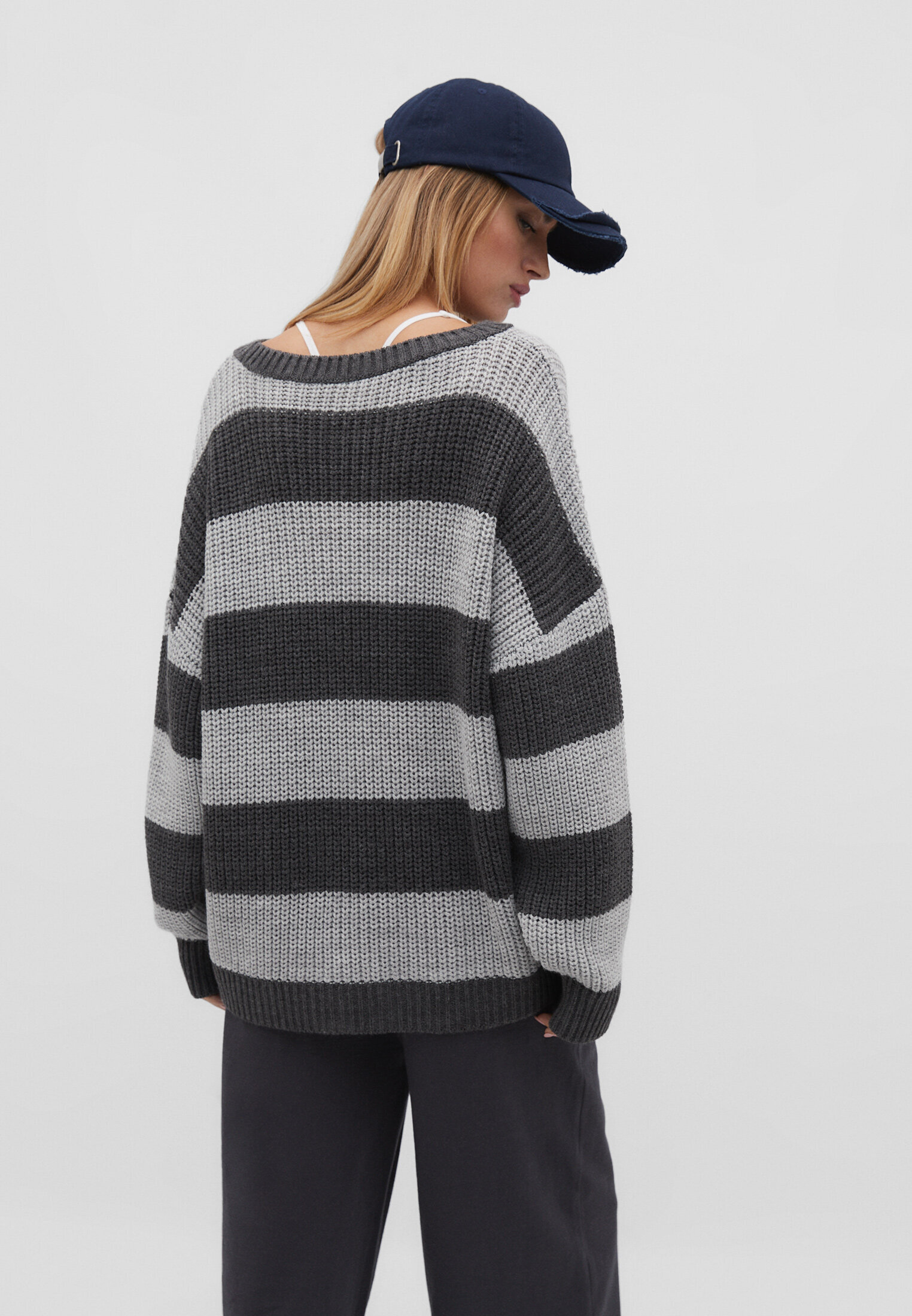 Striped deals oversized sweater