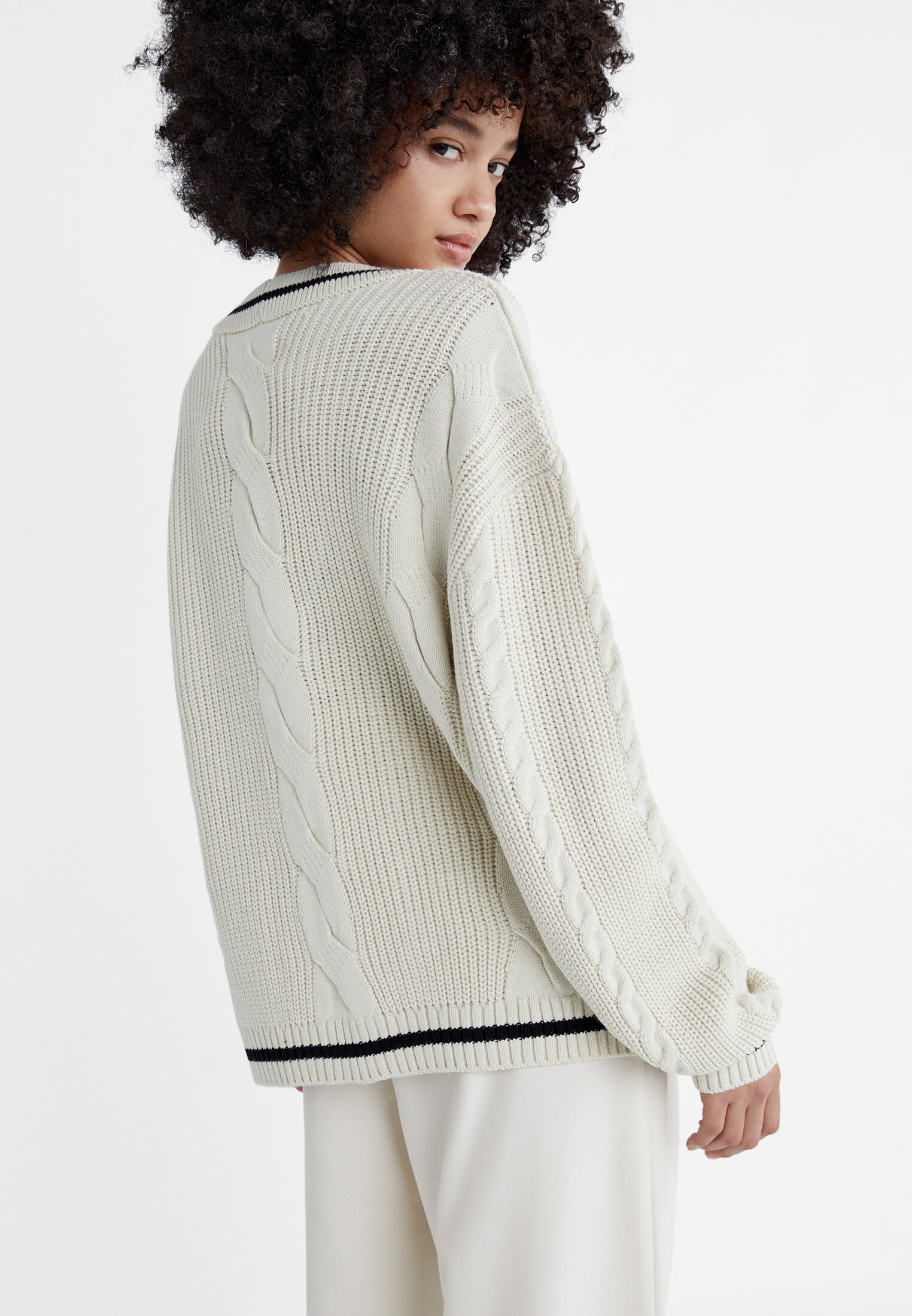 Striped oversize knit cardigan