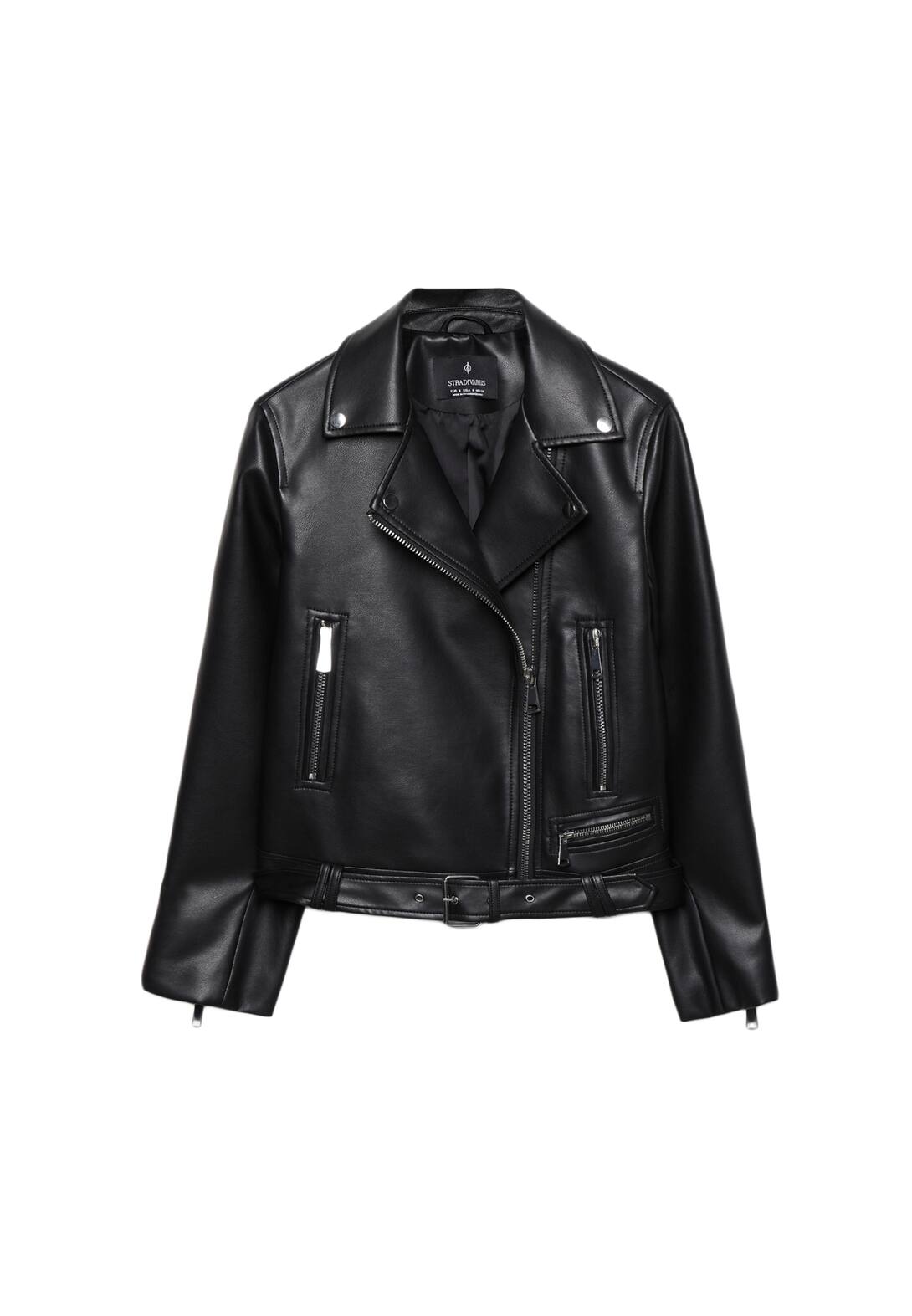Faux leather biker jacket