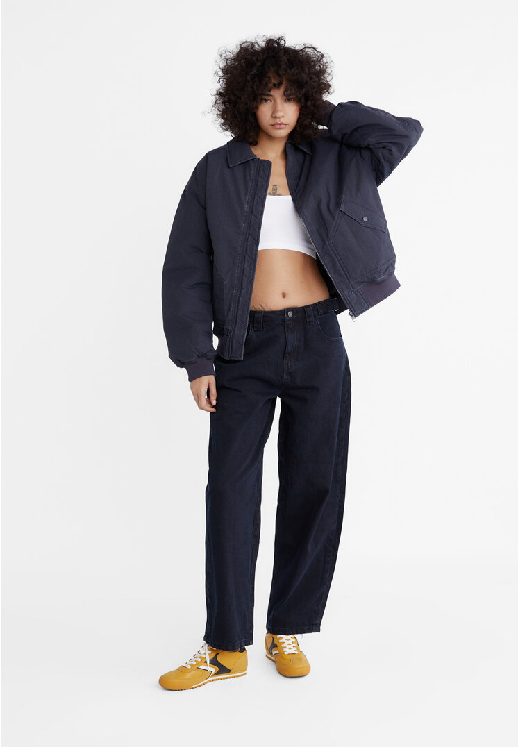 

Stradivarius Jacke mit Taschen Marineblau M