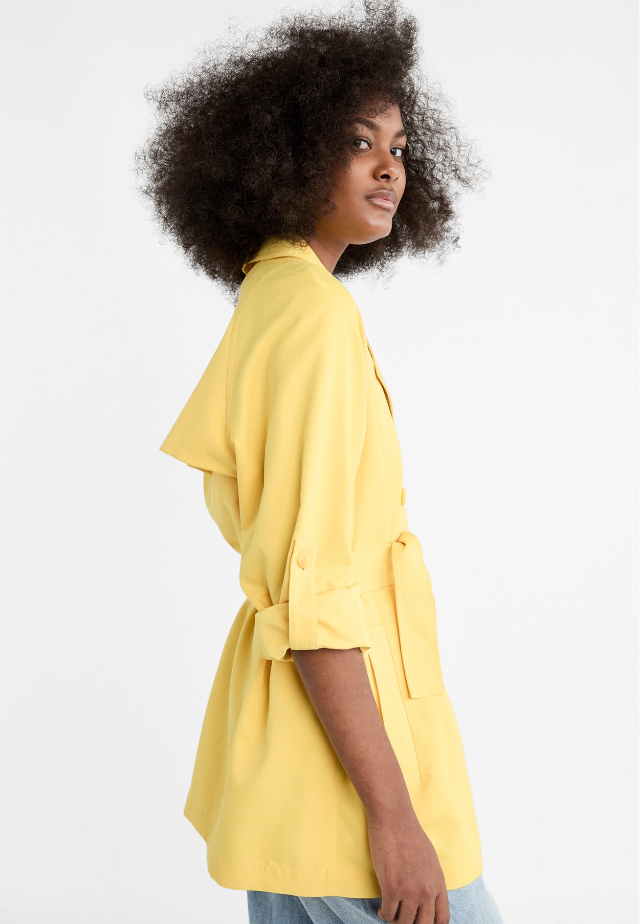 Stradivarius sale yellow coat