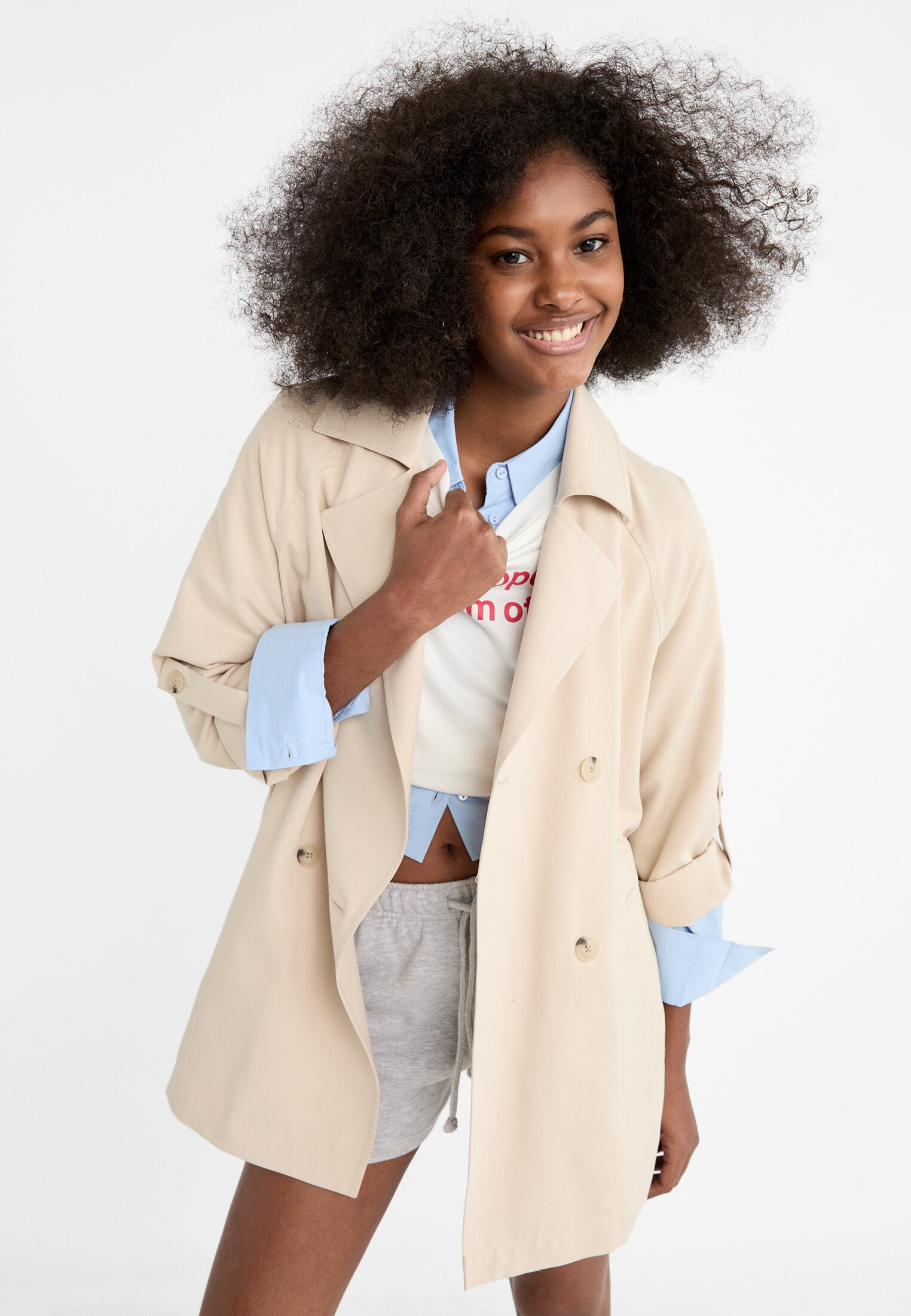 Short sleeve long shop coat