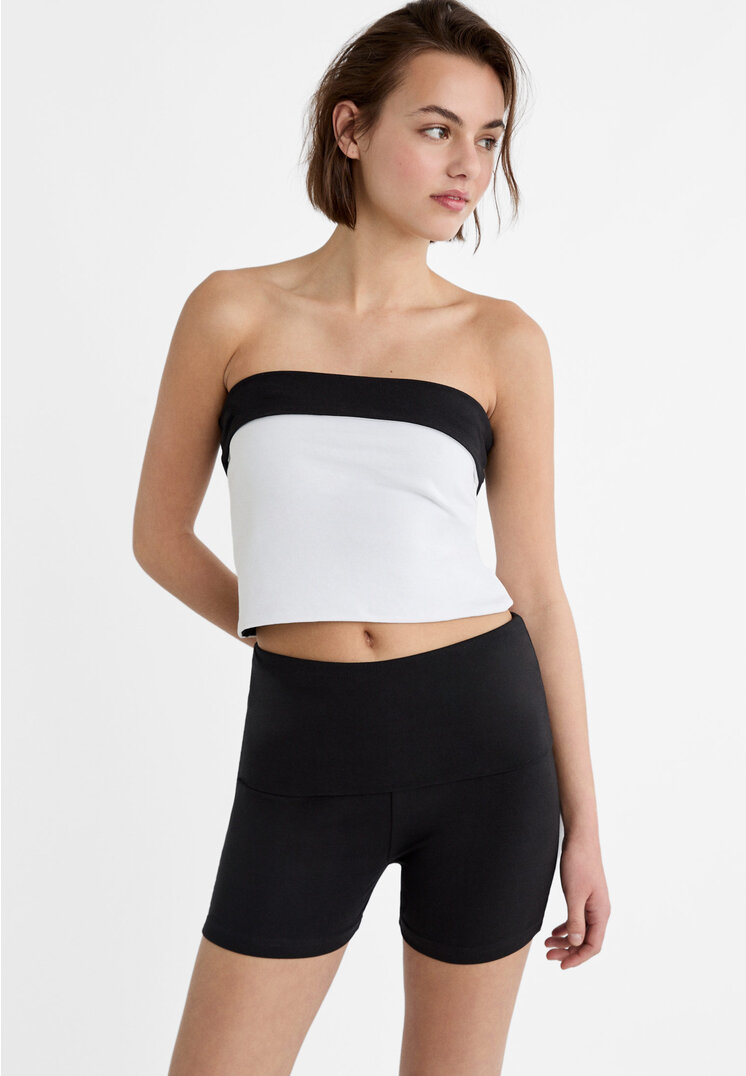 

Stradivarius Dwustronny top bandeau Czarny M