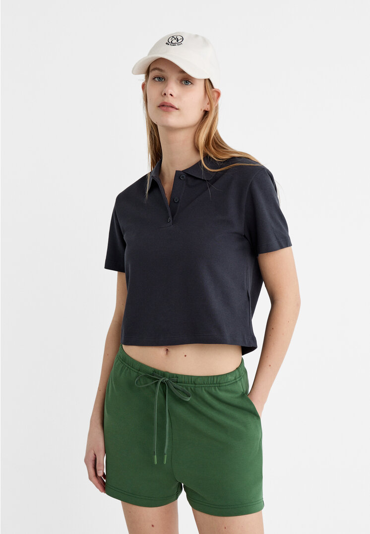 

Stradivarius Koszulka polo z krótkim rękawem Morski XS